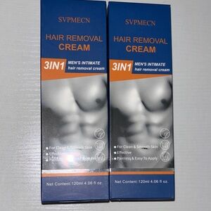 2 boxes of SVPMECN Hair Removal Cream for Men each 120ml 4.6fl oz exp 2/4/28